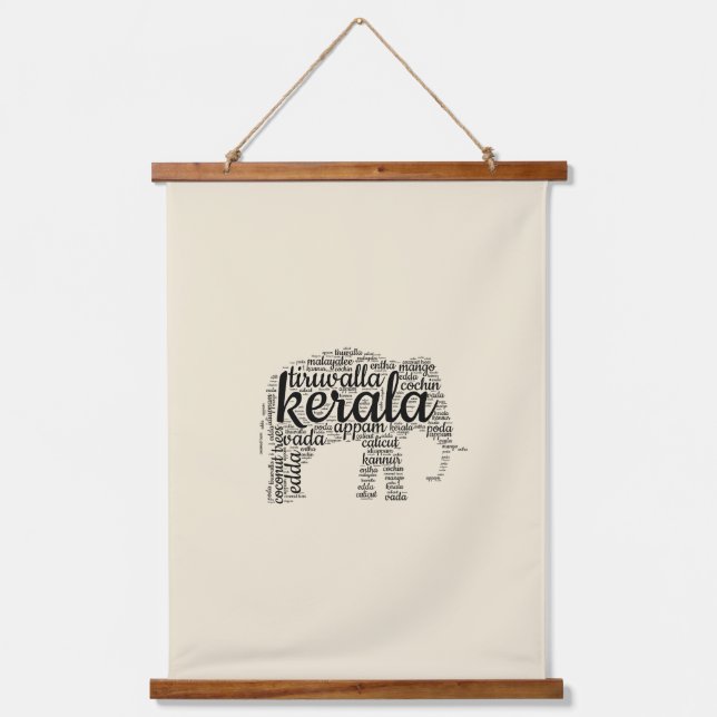 kerala elephant hanging tapestry (Front)