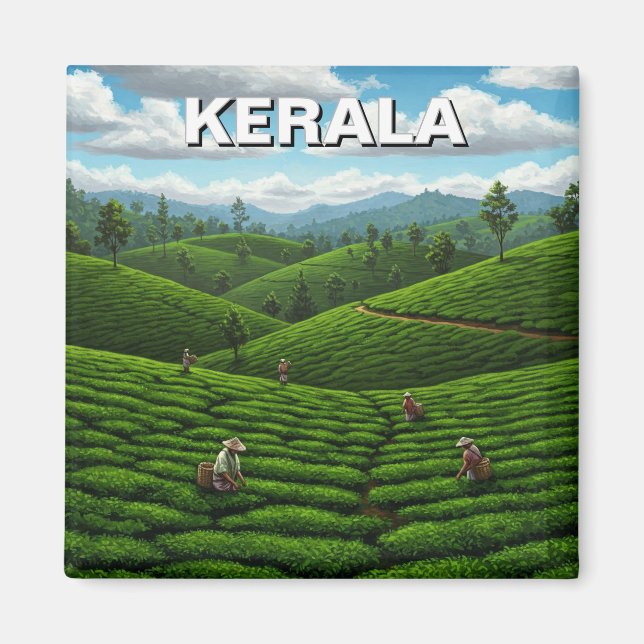 Kerala India Tea Plantation Magnet (Front)