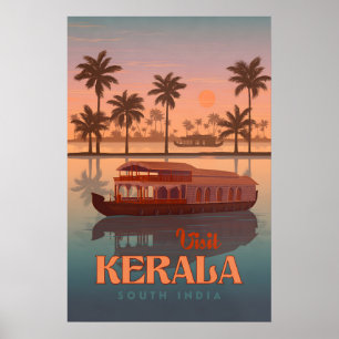 Kerala India Travel Poster