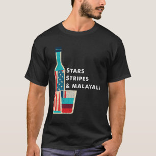 Kerala Malayali Funny Wine Fourth Of July Celebrat T-Shirt
