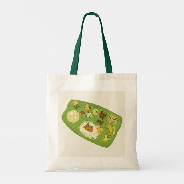 Kerala Sadya Banana Leaf Meal illustration  Tote Bag (Back)