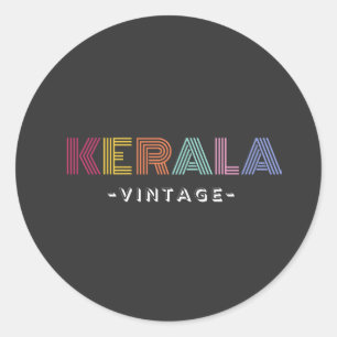 kerala vintage T-Shirt Wooden Box Sign Postcard Classic Round Sticker