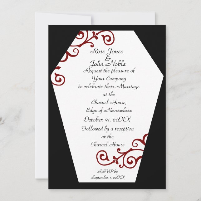 Keranda Ivory (Red) Wedding Invitation (Front)