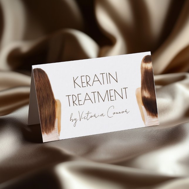 Keratin Treatment Smooth & Shiny Hair Stylist Business Card (Perfect for business)