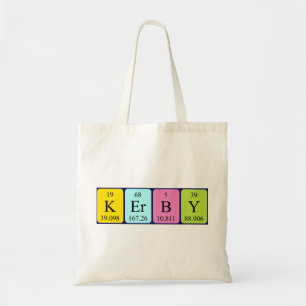Kerby periodic table name tote bag