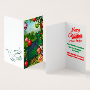 Kereru with Ornaments Christmas Card