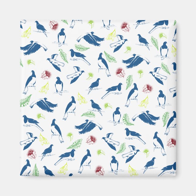 Kereru Wood pigeon pattern NZ birds Magnet (Front)