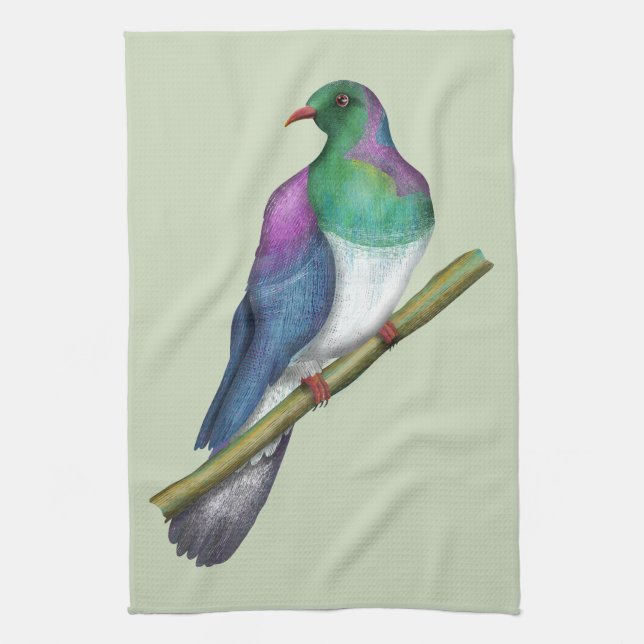Kereru Wood pigeon Tea Towel (Vertical)