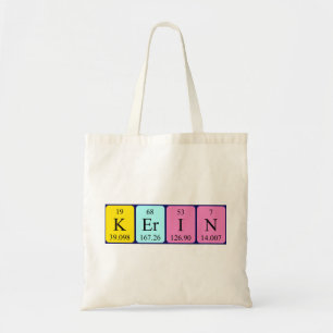 Kerin periodic table name tote bag