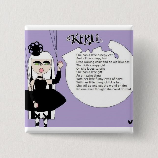 kerli 15 cm square badge (Front)