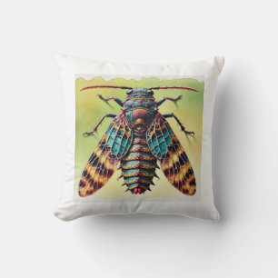 Kermes Insect Dorsal View 140724IREF108 - Watercol Cushion
