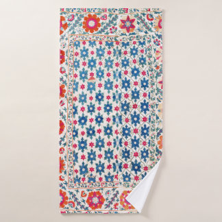 Kermina Suzani Uzbekistan Embroidery Print Bath Towel Set