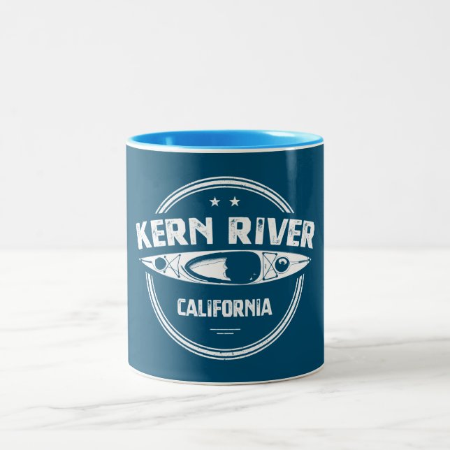 Kern River California Kayaking Two-Tone Coffee Mug (Center)