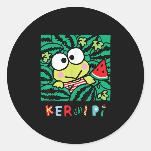 Keroppi Watermelon Summer Fun  Classic Round Sticker (Front)