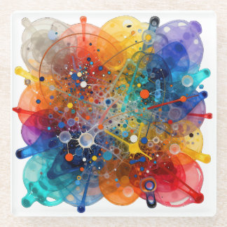 “Kerplopulous” – Abstract Psychedelic Glass Coaster