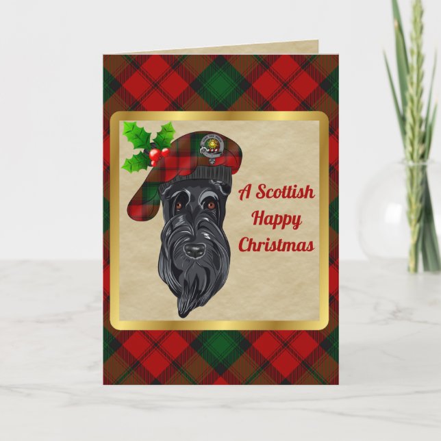 Kerr Clan Badge & Tartan Personalised Card (Front)