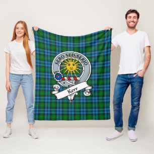 Kerr Hunting Clan Badge Tartan Plaid Fleece Blanket
