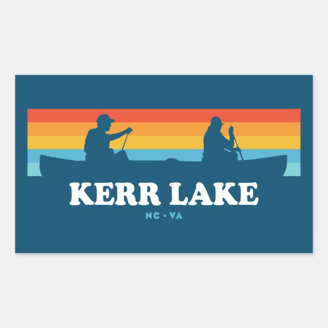 Kerr Lake Virginia North Carolina Canoe Rectangular Sticker (Front)
