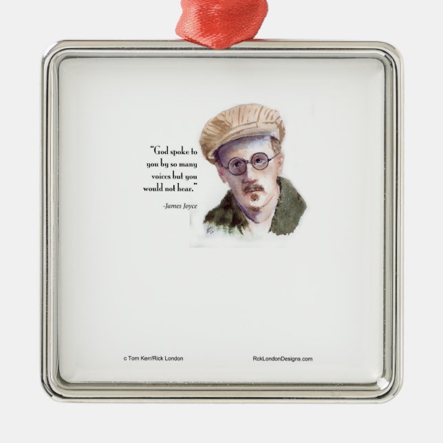 Kerr/London James Joyce & "God Spoke" Quote Metal Tree Decoration (Front)