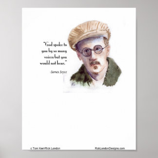 Kerr/London James Joyce & "God Spoke" Quote Poster