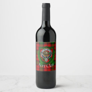 Kerr Scottish Clan Tartan & Crest Wine Label