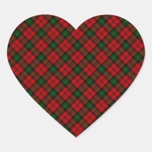 Kerr Scottish Clan Tartan Design Heart Sticker