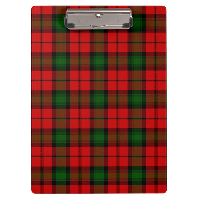 Kerr tartan red green plaid clipboard (Front)