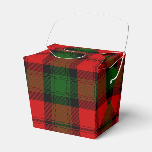 Kerr tartan red green plaid favour box (Front Side)