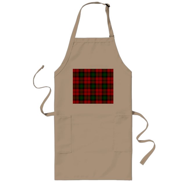 Kerr tartan red green plaid long apron (Front)