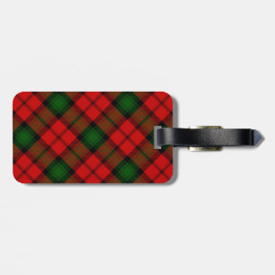 Kerr tartan red green plaid luggage tag