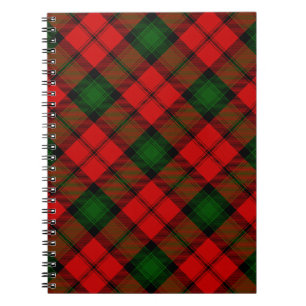 Kerr tartan red green plaid spiral notebook