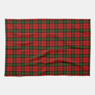 Kerr tartan red green plaid tea towel
