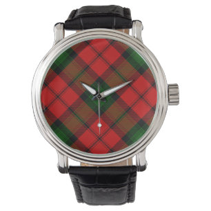 Kerr tartan red green plaid watch
