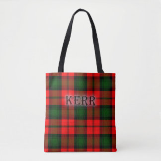 Kerr Tartan with the Last Name Tote Bag