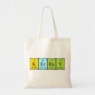 Kerrey periodic table name tote bag