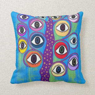 Kerri Ambrosino Pillow Art Evil Eye Tree of Life