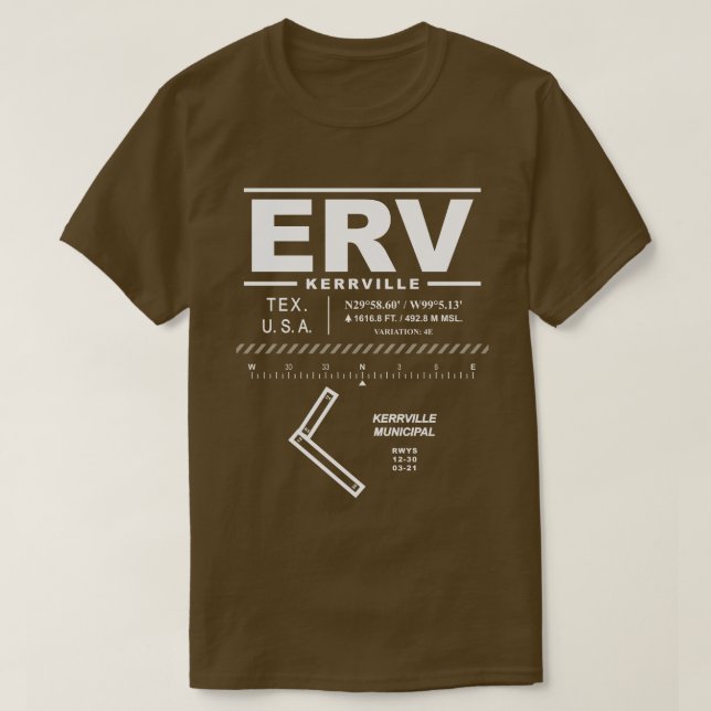 Kerrville Municipal Airport ERV T-Shirt (Design Front)
