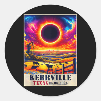 Kerrville Texas Total Solar Eclipse 2024 Totatily  Classic Round Sticker