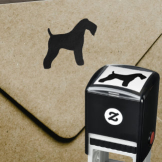 Kerry Blue Terrier Dog Breed Silhouette Self-inking Stamp