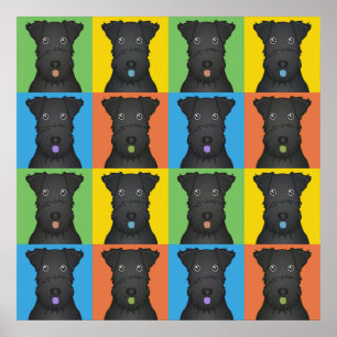 Kerry Blue Terrier Dog Cartoon Pop-Art Poster