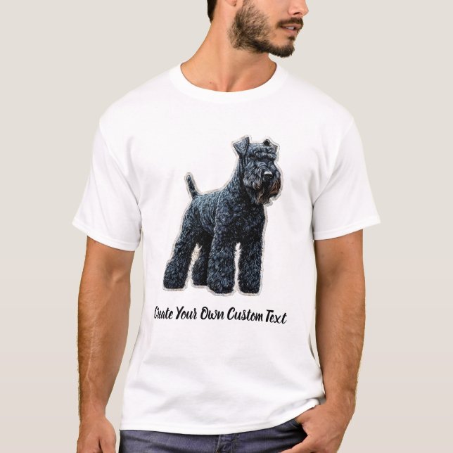 Kerry Blue Terrier Dog Create Your Own Custom Text T-Shirt (Front)
