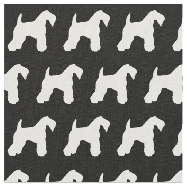 Kerry Blue Terrier Dog Silhouette Pet Fabric (Close Up)