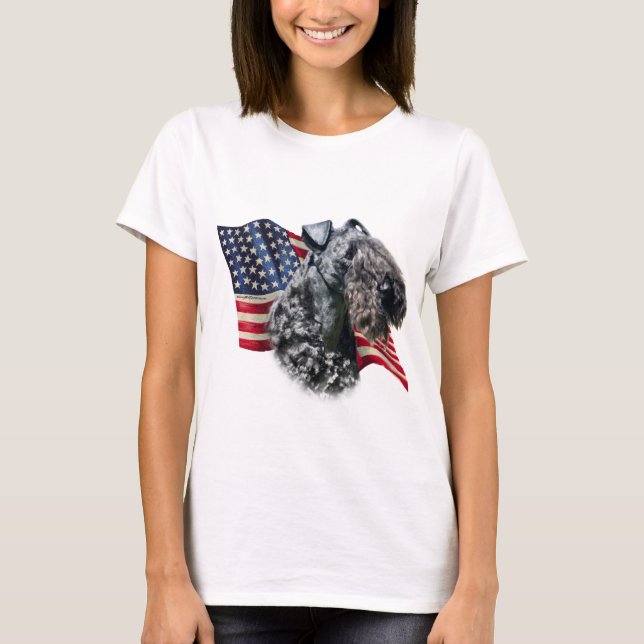 Kerry Blue Terrier Flag T-Shirt (Front)
