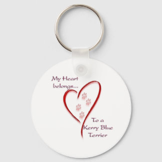 Kerry Blue Terrier Heart Belongs Key Ring