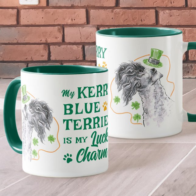 Kerry Blue Terrier Lucky Charm Irish Dog lover Fun Mug (Creator Uploaded)