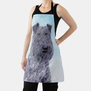 Kerry Blue Terrier Painting Cute Original Dog Art Apron