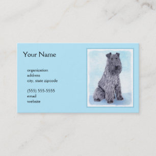 Kerry Blue Terrier Painting Cute Original Dog Art Business Card