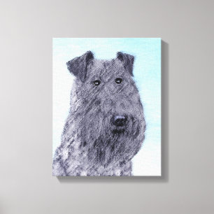 Kerry Blue Terrier Painting Cute Original Dog Art Canvas Print