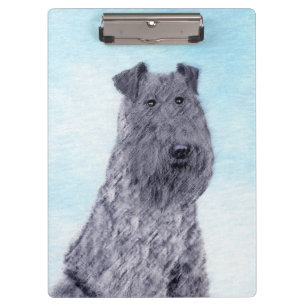 Kerry Blue Terrier Painting Cute Original Dog Art Clipboard