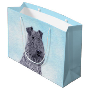 Kerry Blue Terrier Painting Cute Original Dog Art Large Gift Bag